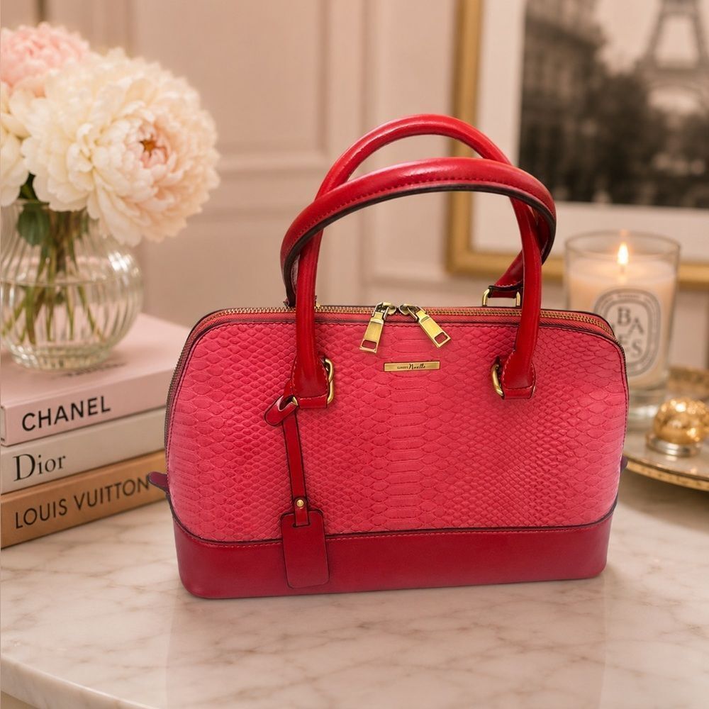 Simply Noelle *Chic* Pink & Red Satchel EUC